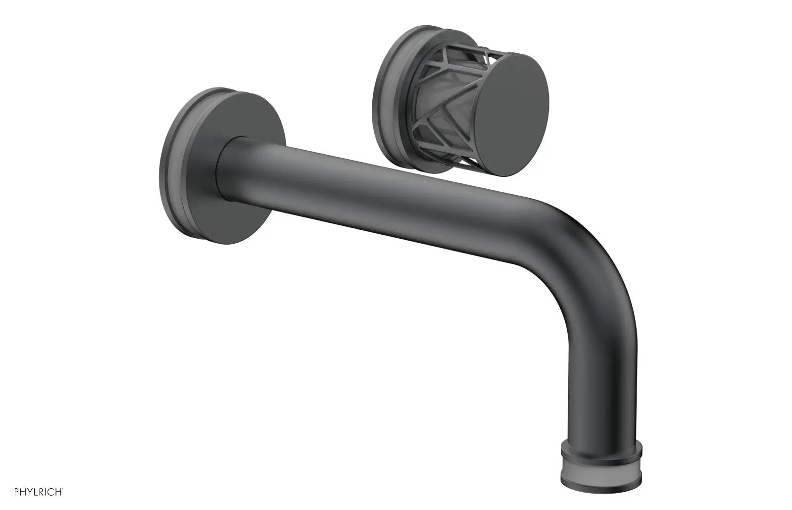 Phylrich JOLIE Single Handle Wall Lavatory Set - Round Handle "Grey" Accents by Phylrich