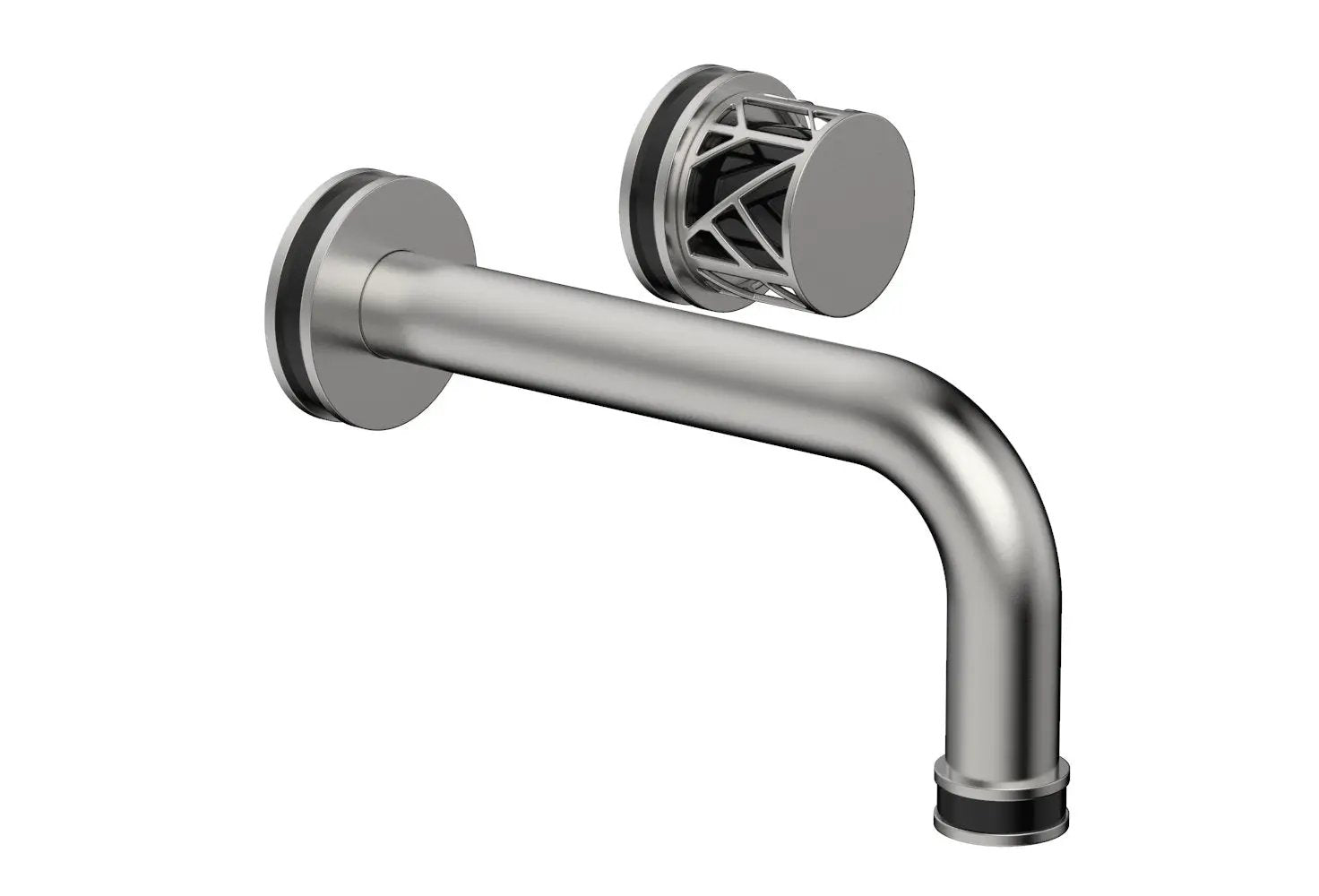 Phylrich JOLIE Single Handle Wall Lavatory Set - Round Handle "Black" Accents by Phylrich