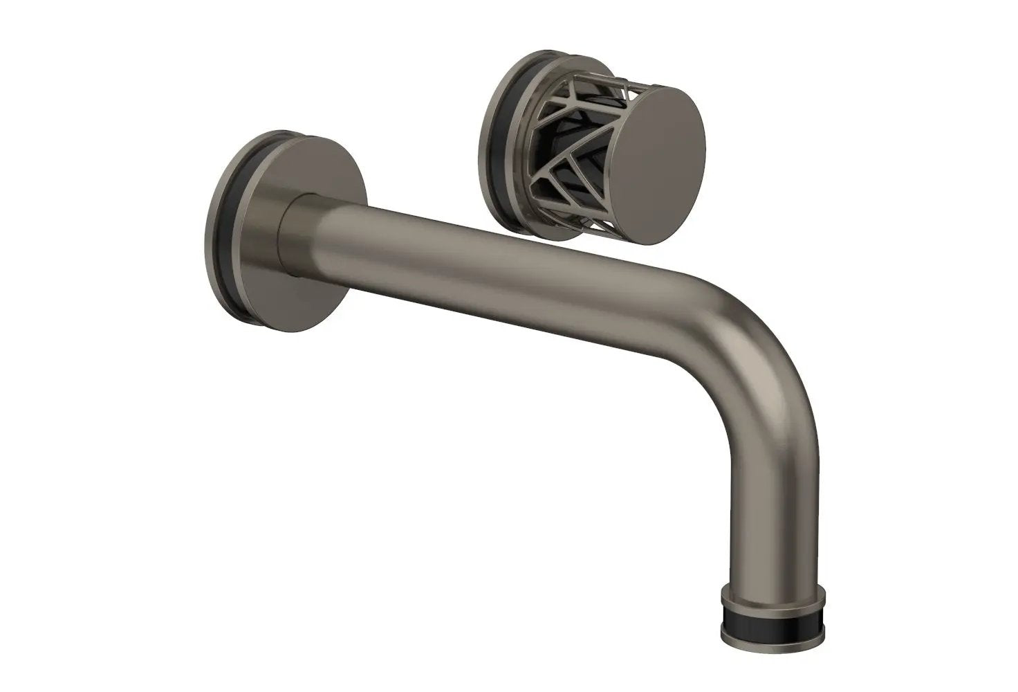 Phylrich JOLIE Single Handle Wall Lavatory Set - Round Handle "Black" Accents by Phylrich