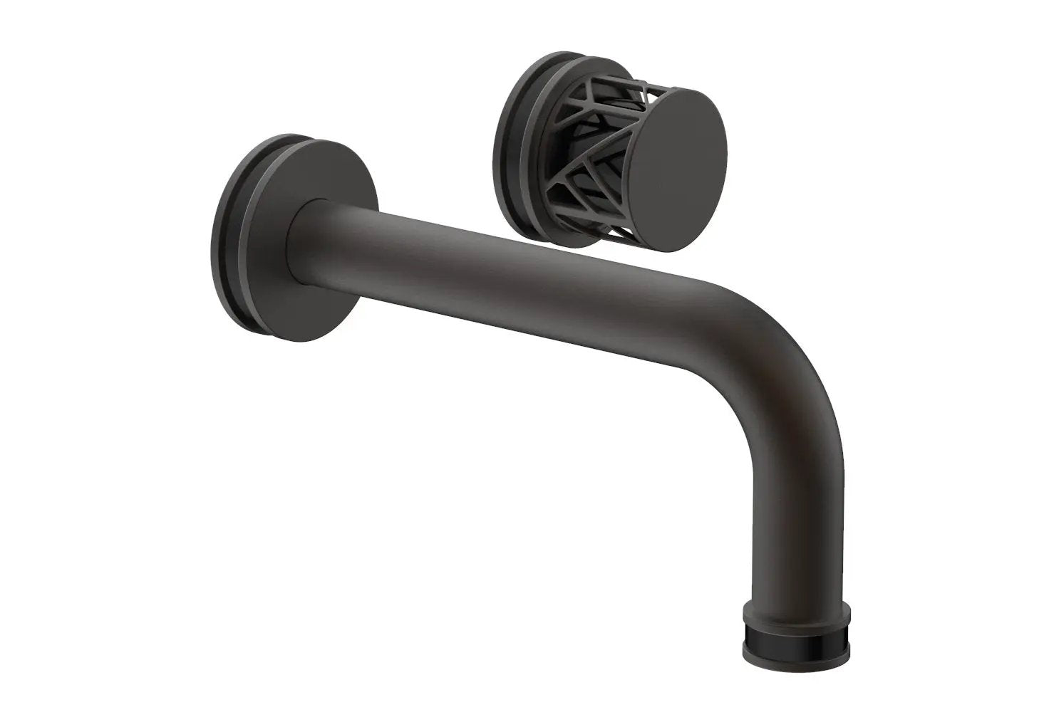 Phylrich JOLIE Single Handle Wall Lavatory Set - Round Handle "Black" Accents by Phylrich