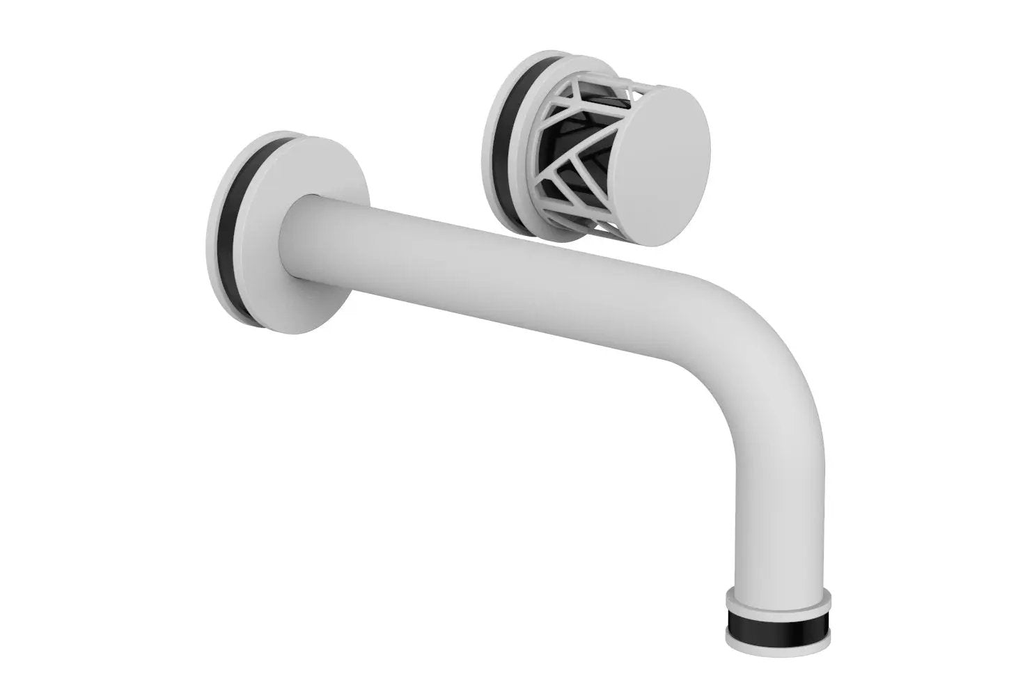 Phylrich JOLIE Single Handle Wall Lavatory Set - Round Handle "Black" Accents by Phylrich