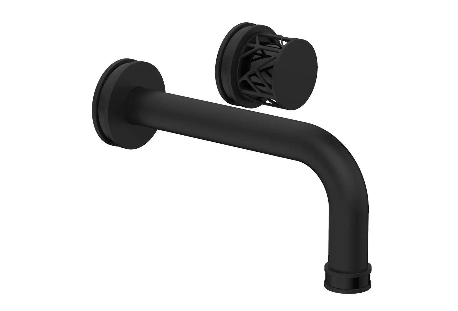 Phylrich JOLIE Single Handle Wall Lavatory Set - Round Handle "Black" Accents by Phylrich