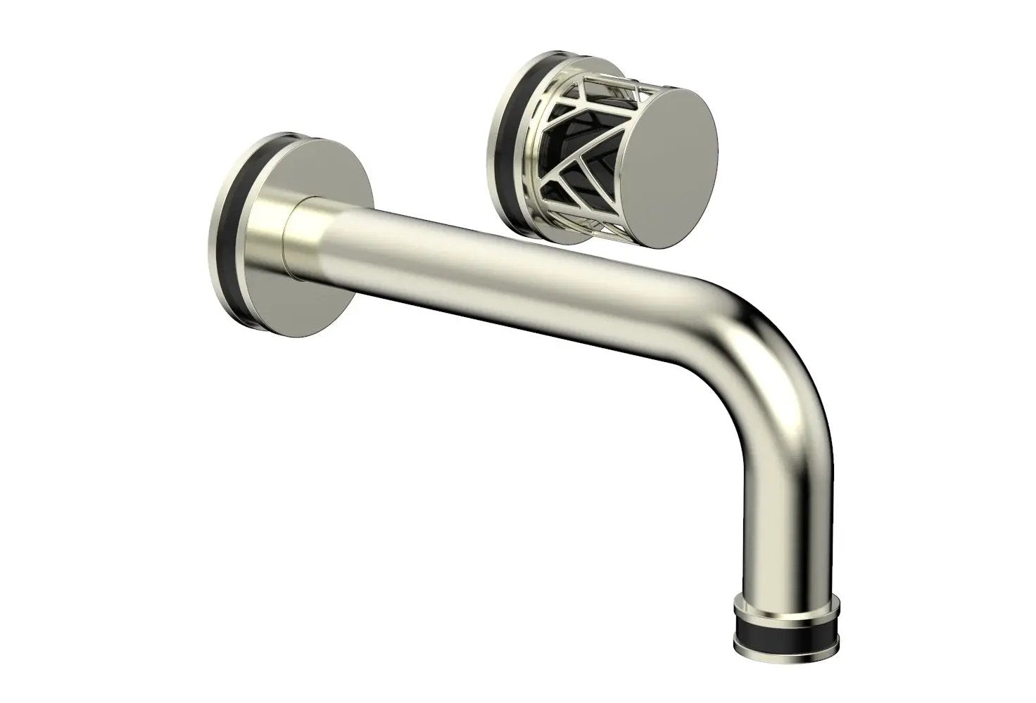 Phylrich JOLIE Single Handle Wall Lavatory Set - Round Handle "Black" Accents by Phylrich