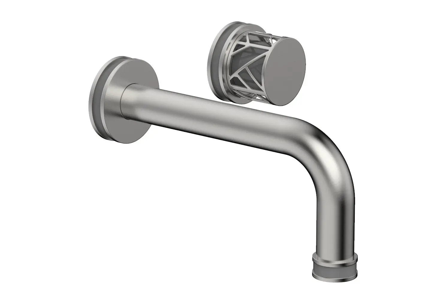 Phylrich JOLIE Single Handle Wall Lavatory Set - Round Handle "Grey" Accents by Phylrich