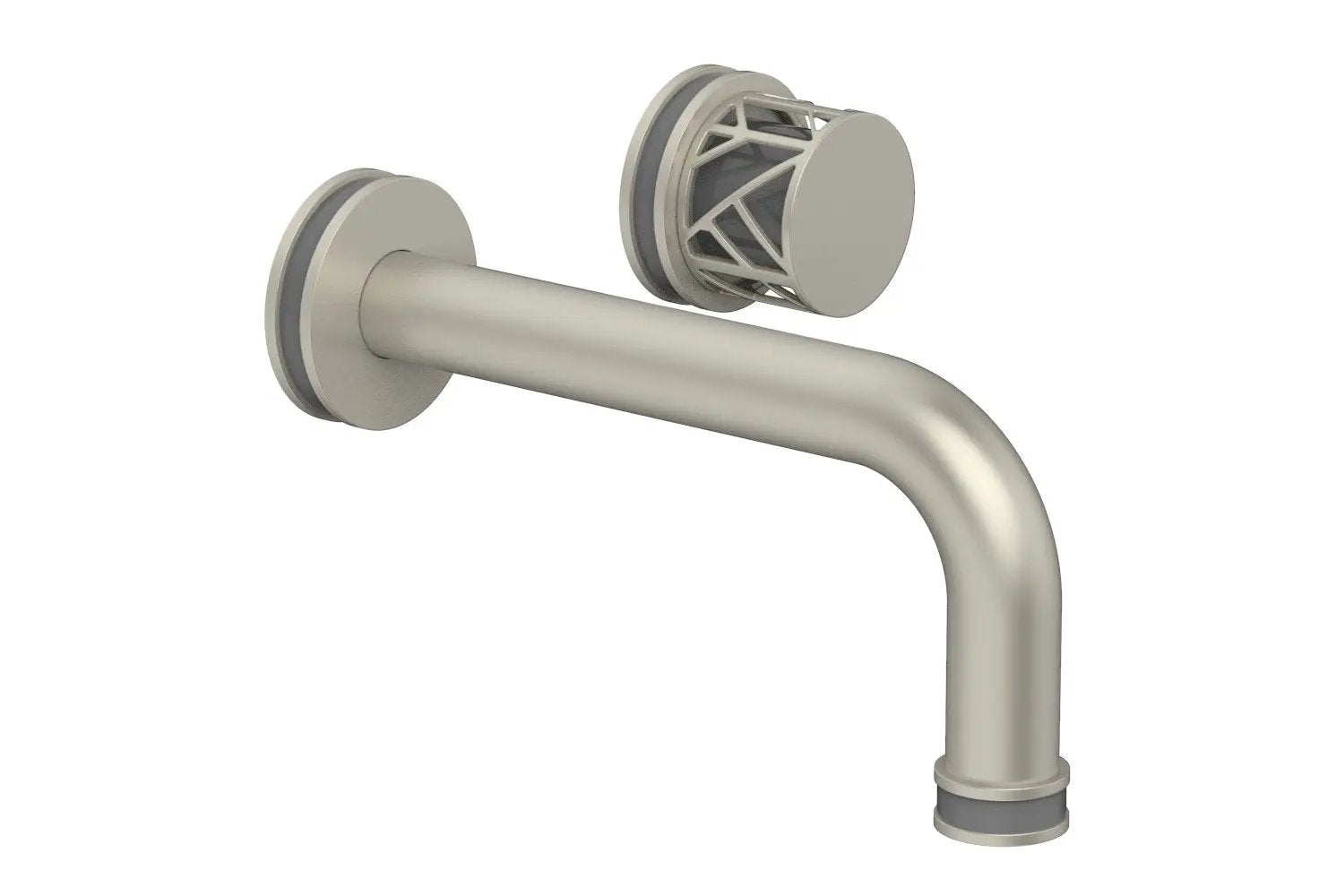 Phylrich JOLIE Single Handle Wall Lavatory Set - Round Handle "Grey" Accents by Phylrich