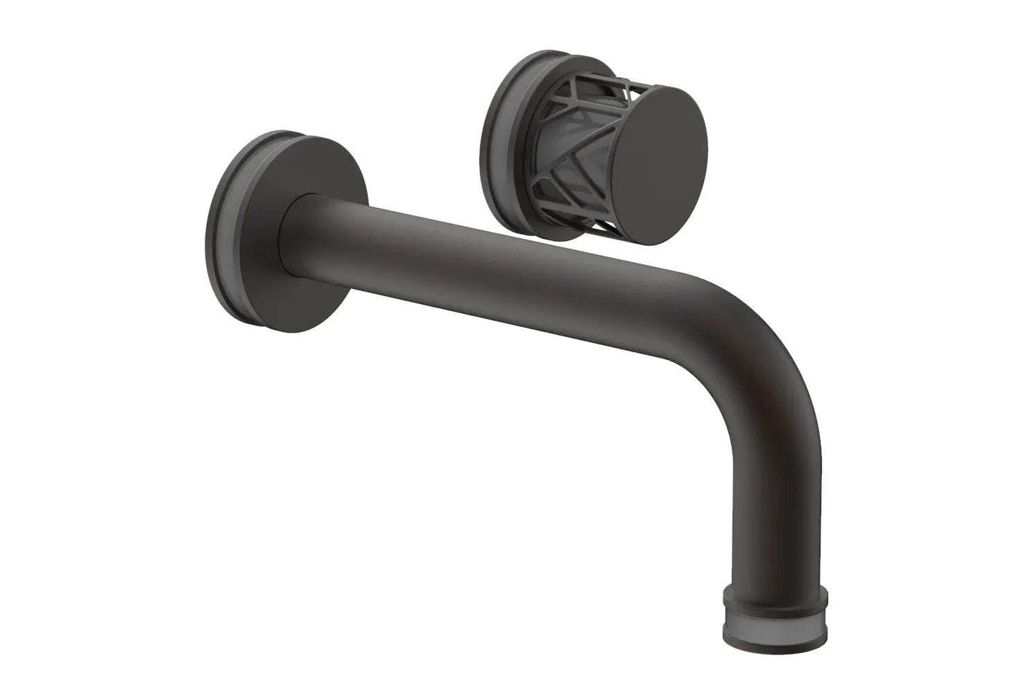 Phylrich JOLIE Single Handle Wall Lavatory Set - Round Handle "Grey" Accents by Phylrich