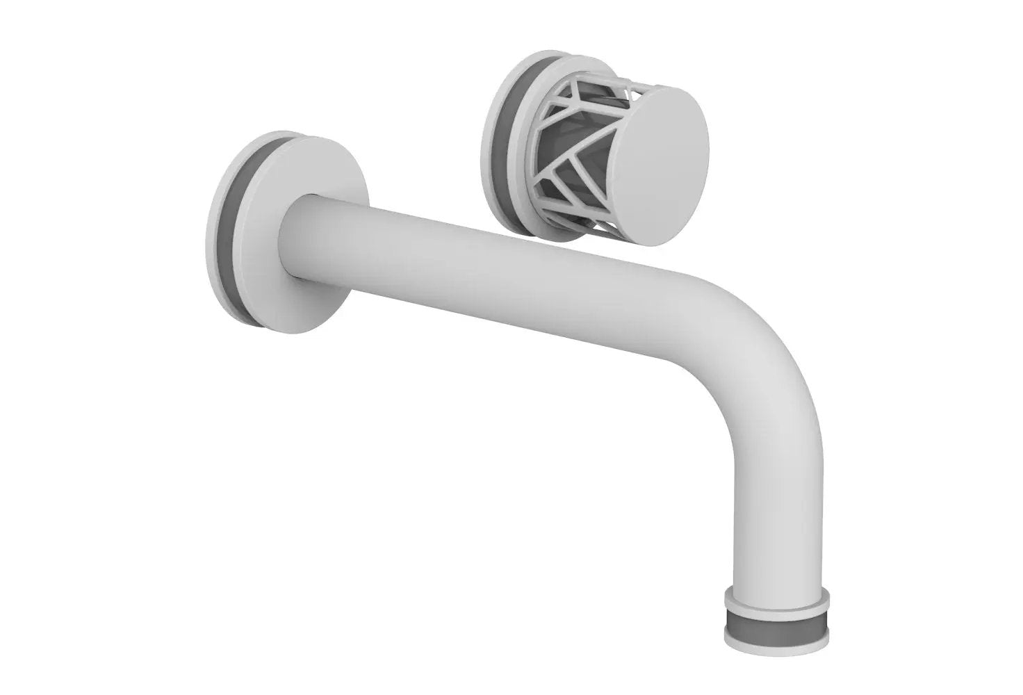 Phylrich JOLIE Single Handle Wall Lavatory Set - Round Handle "Grey" Accents by Phylrich