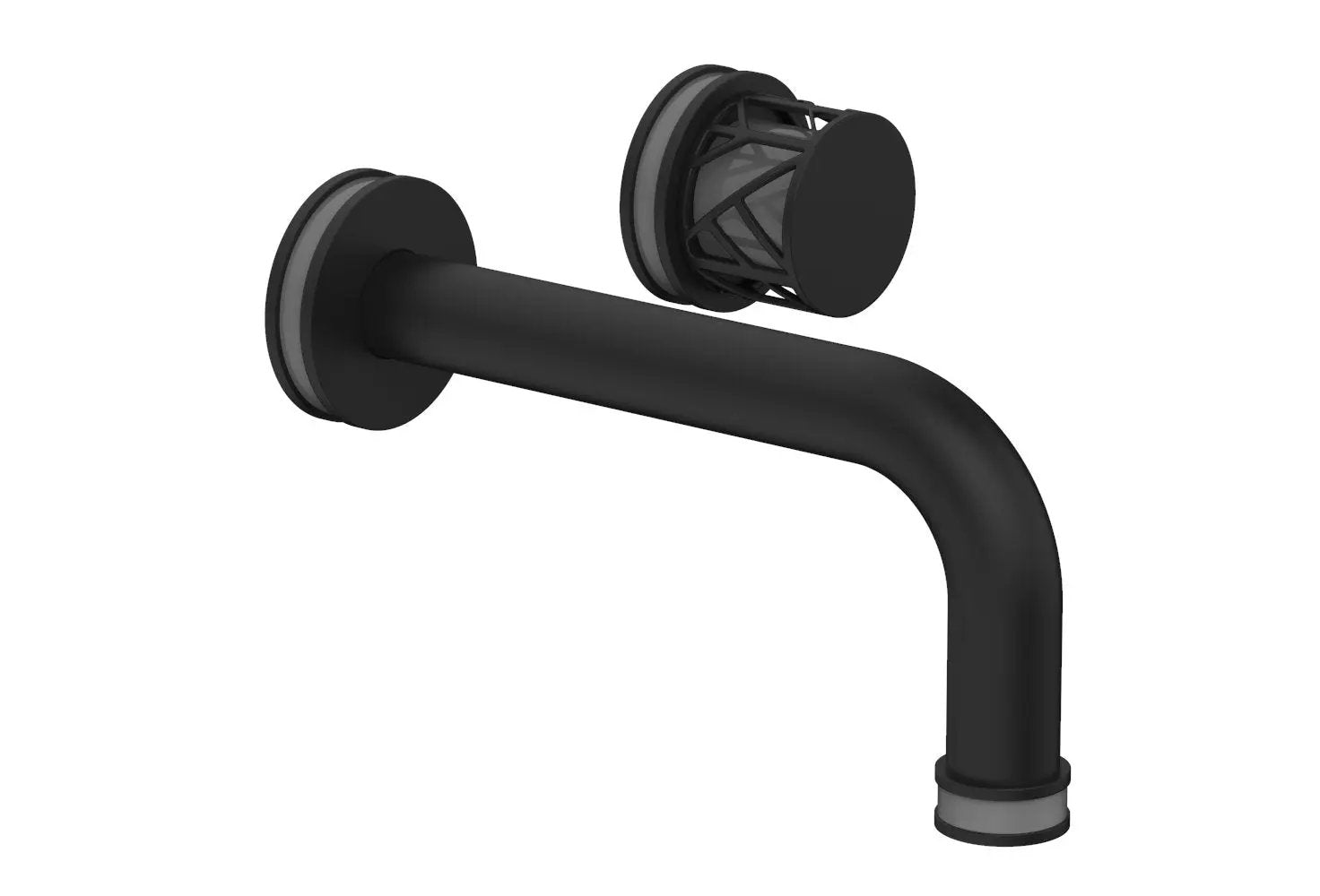 Phylrich JOLIE Single Handle Wall Lavatory Set - Round Handle "Grey" Accents by Phylrich