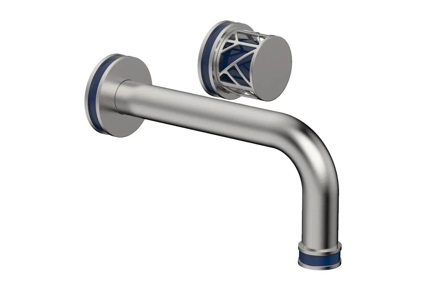 Phylrich JOLIE Single Handle Wall Lavatory Set - Round Handle "Navy Blue" Accents by Phylrich