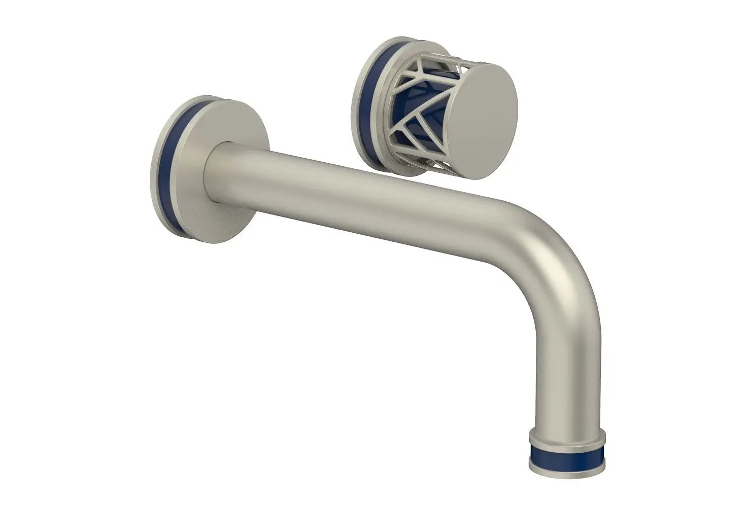 Phylrich JOLIE Single Handle Wall Lavatory Set - Round Handle "Navy Blue" Accents by Phylrich