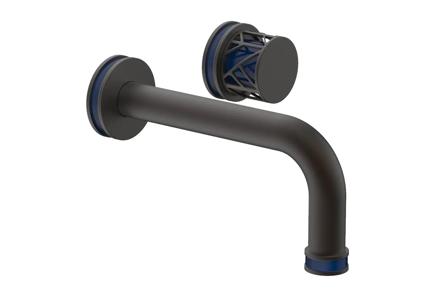 Phylrich JOLIE Single Handle Wall Lavatory Set - Round Handle "Navy Blue" Accents by Phylrich
