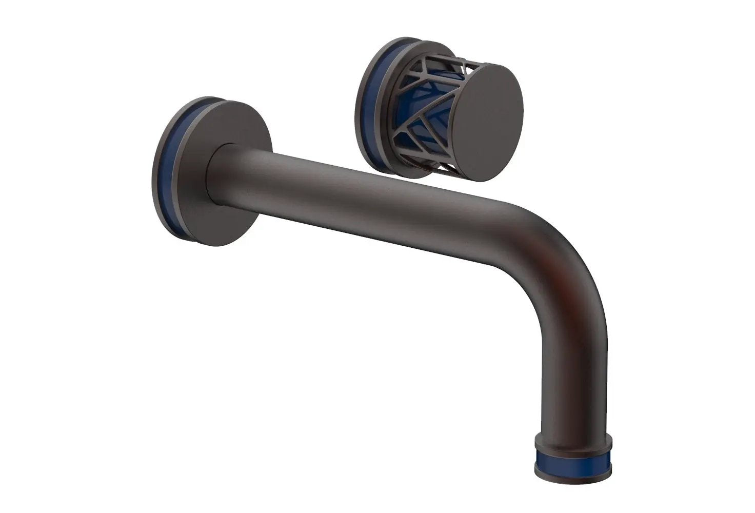Phylrich JOLIE Single Handle Wall Lavatory Set - Round Handle "Navy Blue" Accents by Phylrich