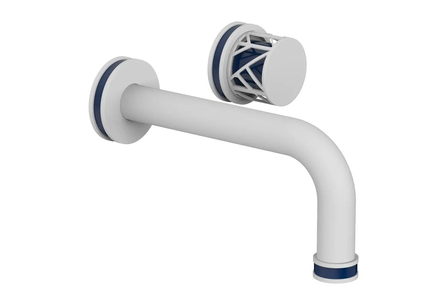 Phylrich JOLIE Single Handle Wall Lavatory Set - Round Handle "Navy Blue" Accents by Phylrich