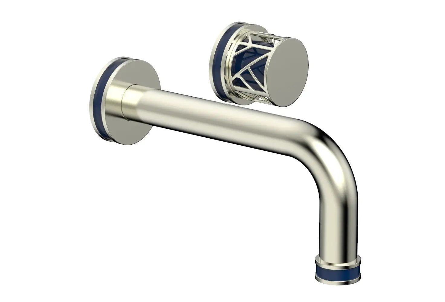 Phylrich JOLIE Single Handle Wall Lavatory Set - Round Handle "Navy Blue" Accents by Phylrich