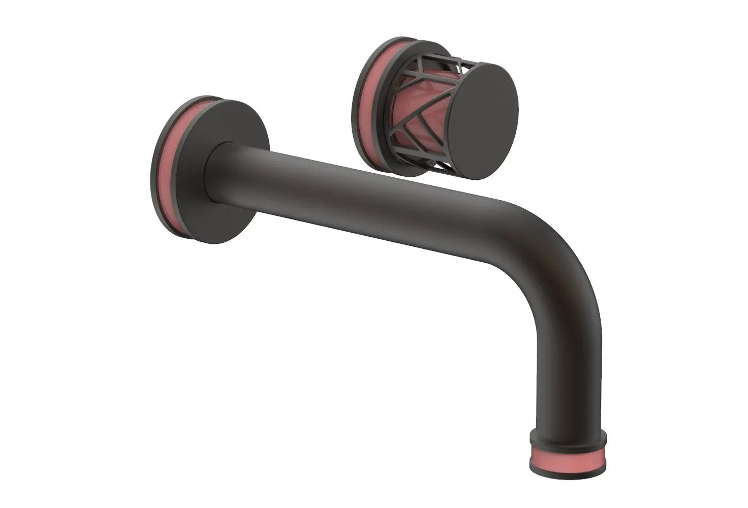Phylrich JOLIE Single Handle Wall Lavatory Set - Round Handle "Pink" Accents by Phylrich