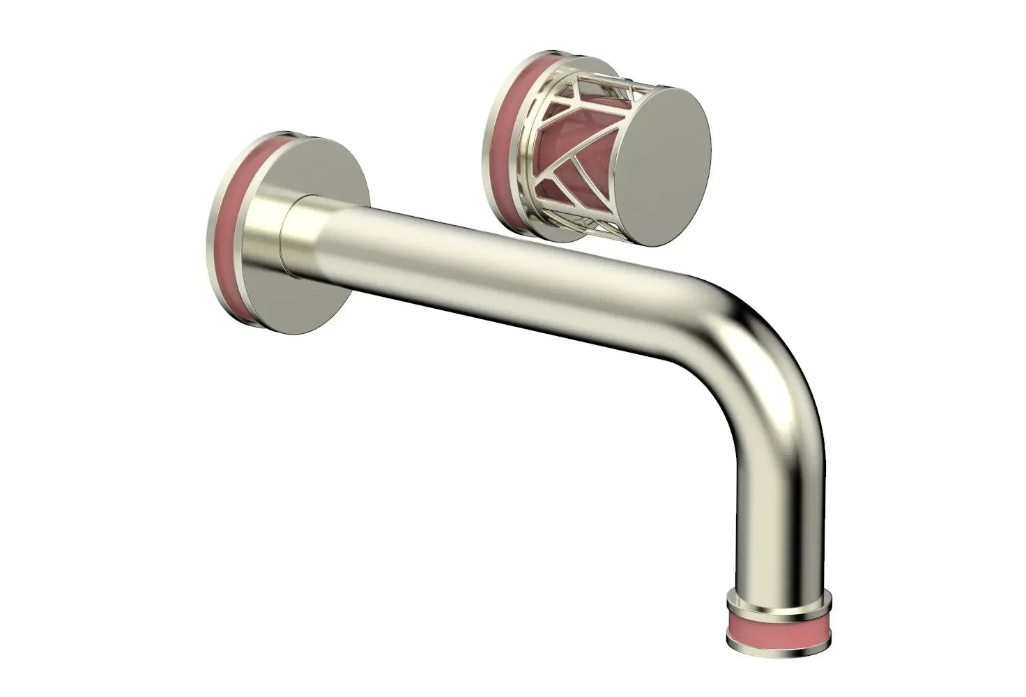 Phylrich JOLIE Single Handle Wall Lavatory Set - Round Handle "Pink" Accents by Phylrich