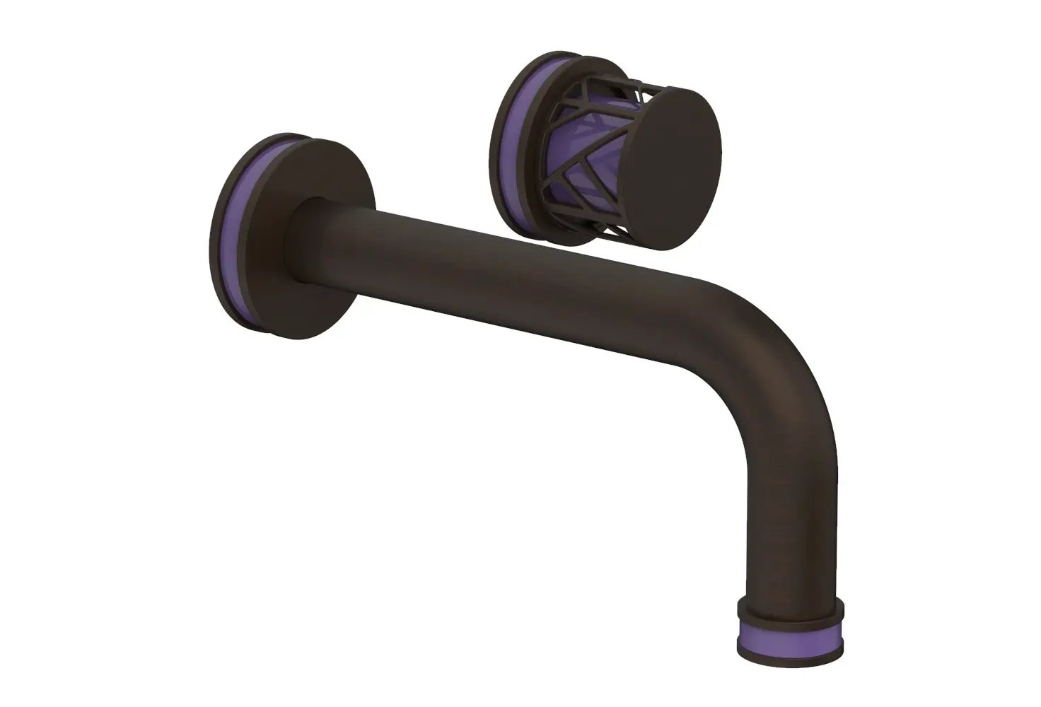 Phylrich JOLIE Single Handle Wall Lavatory Set - Round Handle "Purple" Accents by Phylrich