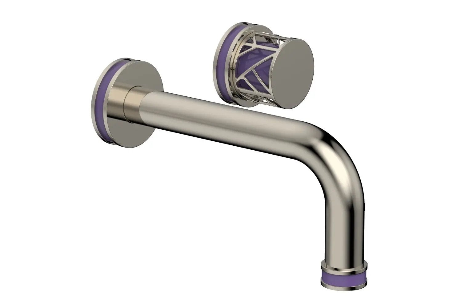 Phylrich JOLIE Single Handle Wall Lavatory Set - Round Handle "Purple" Accents by Phylrich
