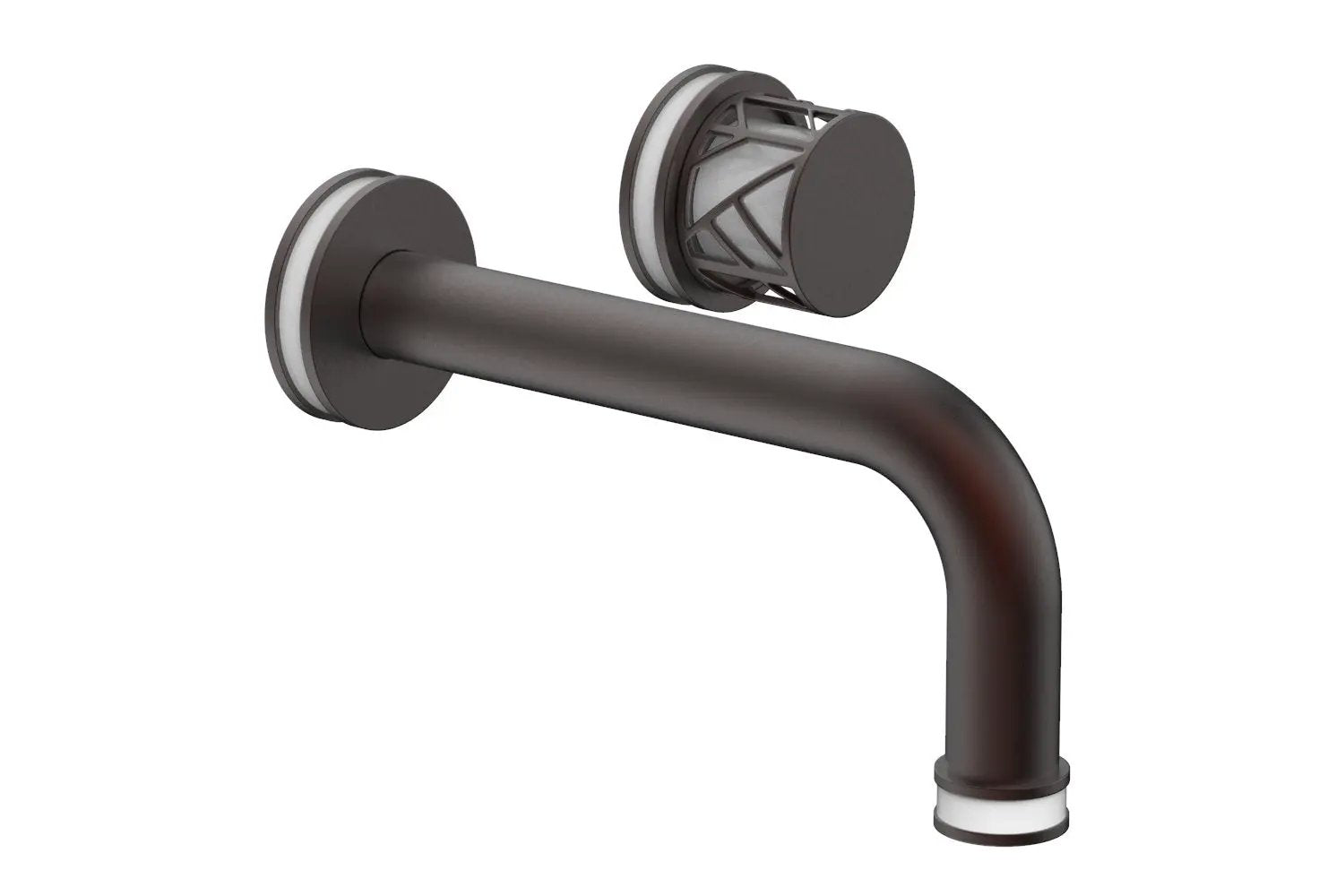 Phylrich JOLIE Single Handle Wall Lavatory Set - Round Handle "White" Accents by Phylrich