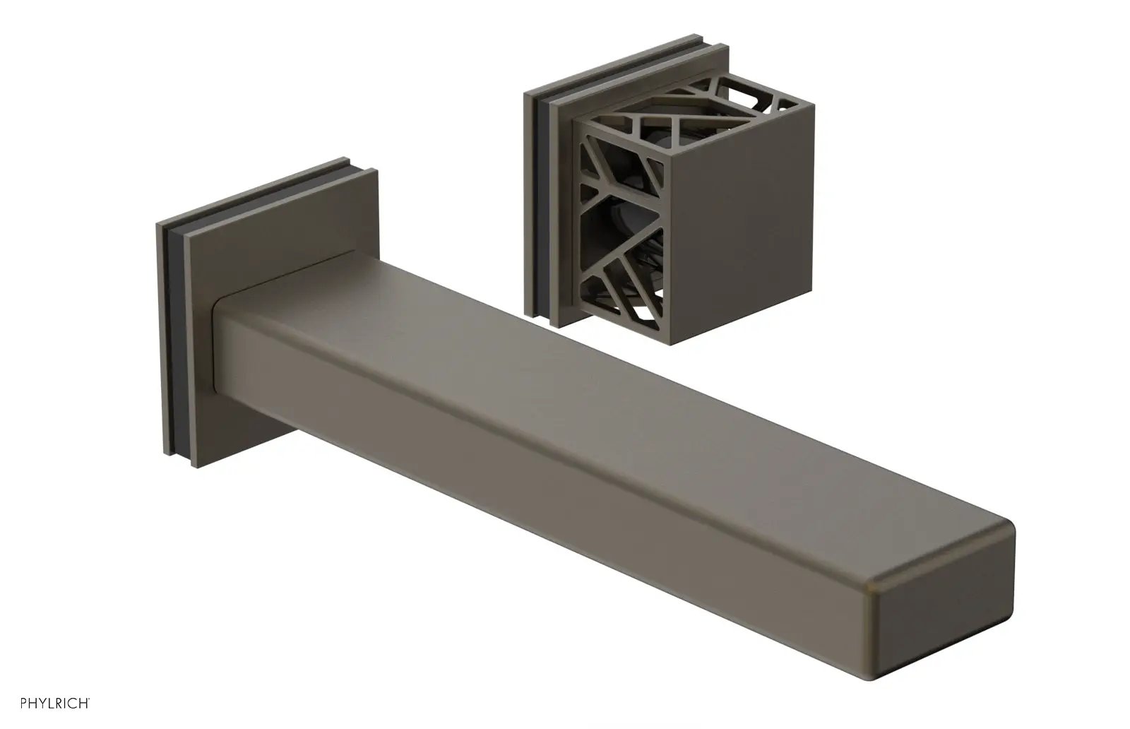 Phylrich JOLIE Single Handle Wall Lavatory Set - Square Handle "Black" Accents by Phylrich