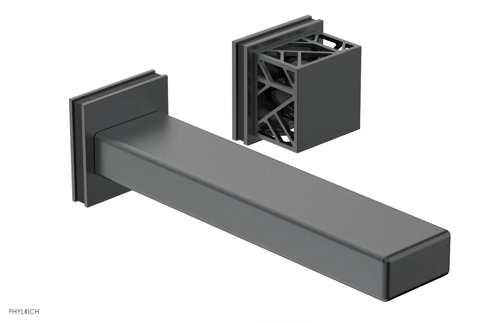 Phylrich JOLIE Single Handle Wall Lavatory Set - Square Handle "Black" Accents by Phylrich