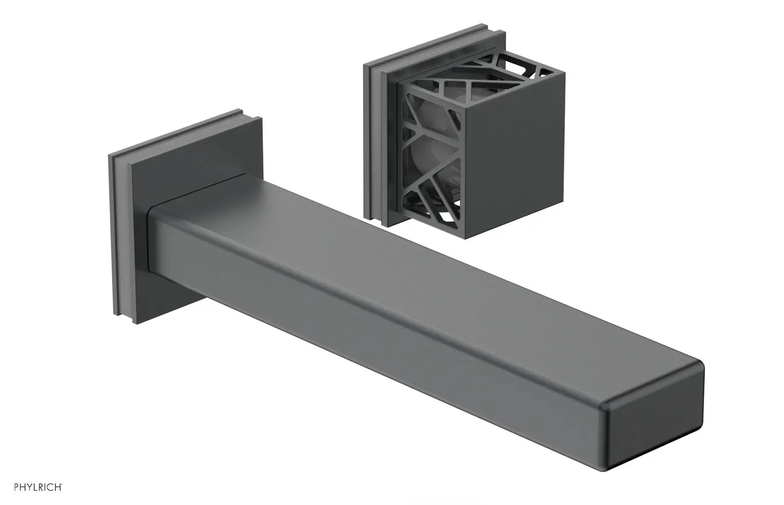 Phylrich JOLIE Single Handle Wall Lavatory Set - Square Handle "Grey" Accents by Phylrich