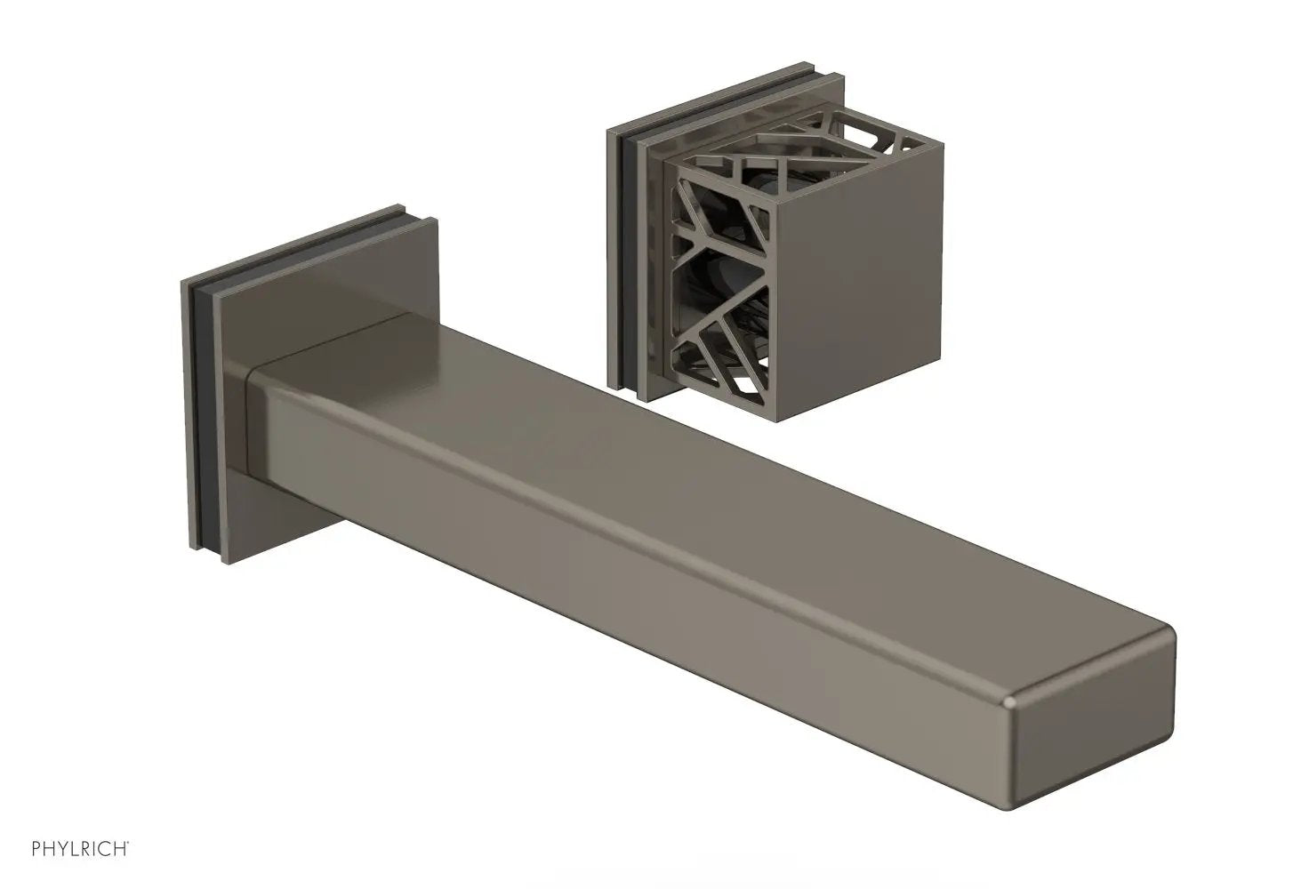 Phylrich JOLIE Single Handle Wall Lavatory Set - Square Handle "Black" Accents by Phylrich
