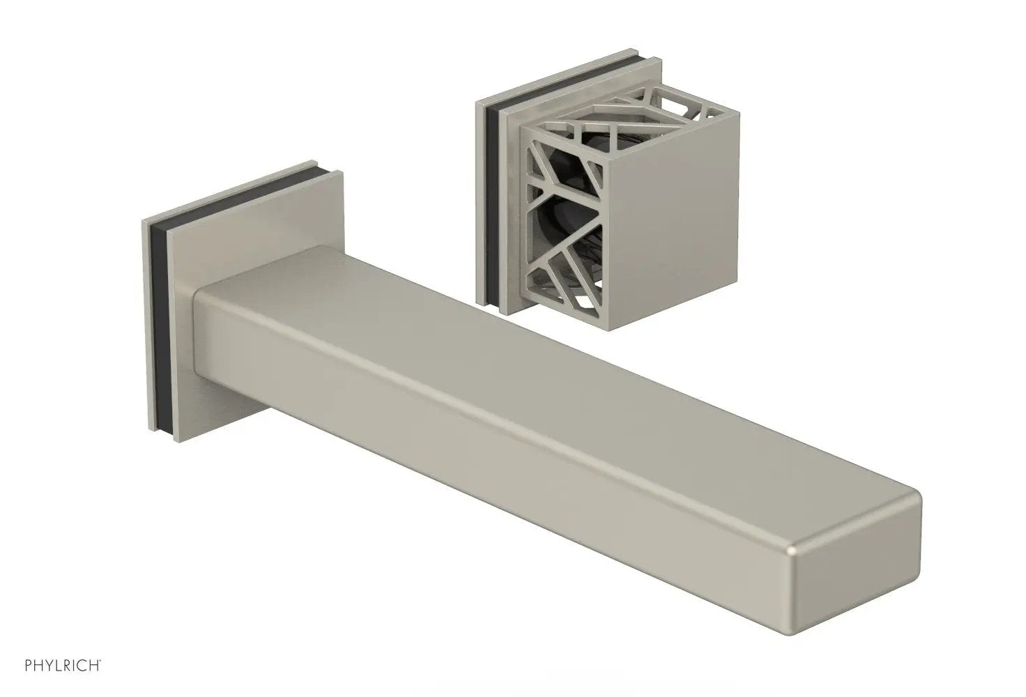 Phylrich JOLIE Single Handle Wall Lavatory Set - Square Handle "Black" Accents by Phylrich