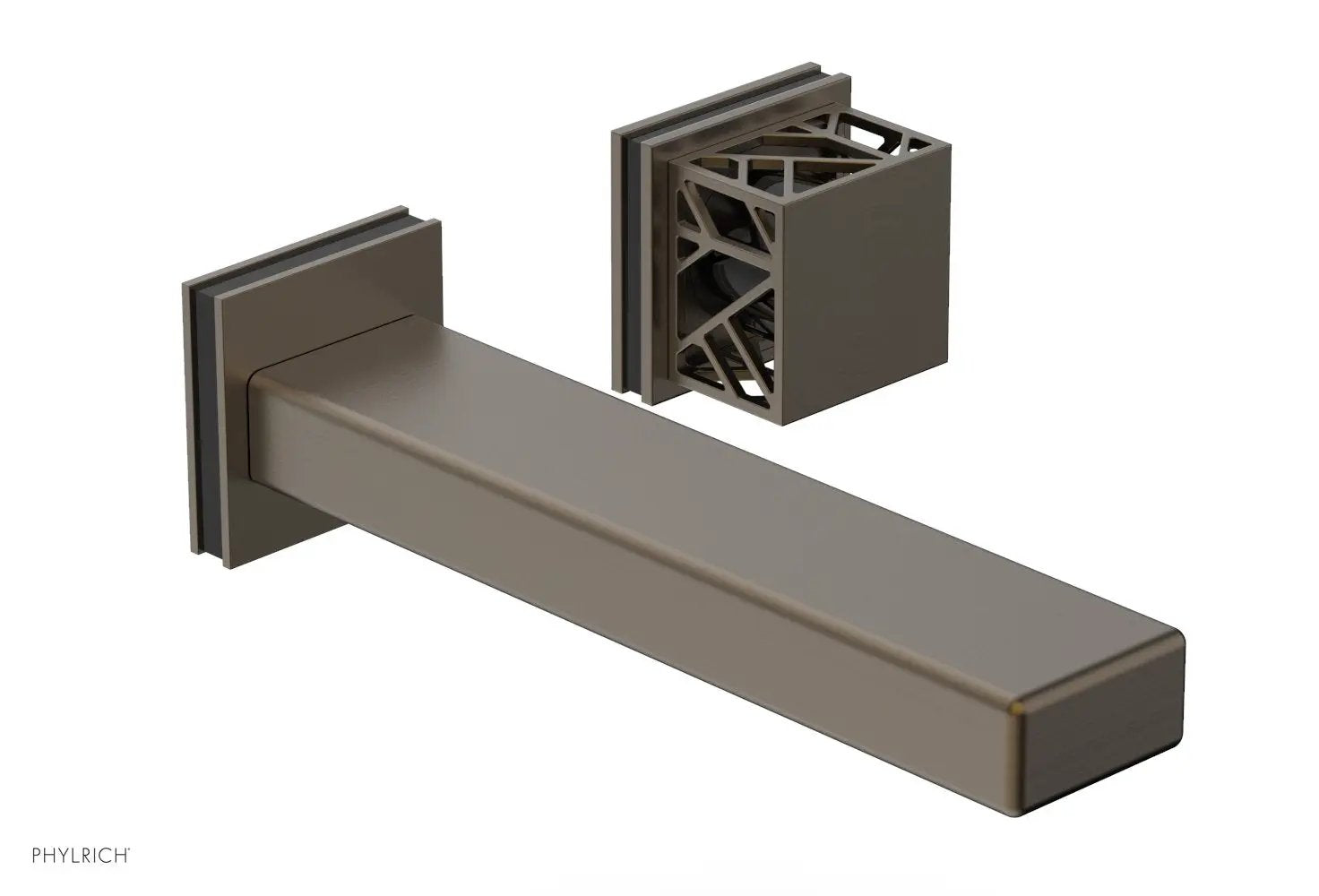 Phylrich JOLIE Single Handle Wall Lavatory Set - Square Handle "Black" Accents by Phylrich