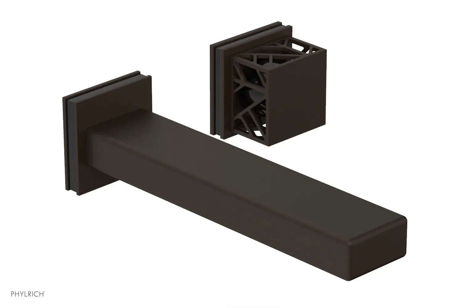 Phylrich JOLIE Single Handle Wall Lavatory Set - Square Handle "Black" Accents by Phylrich