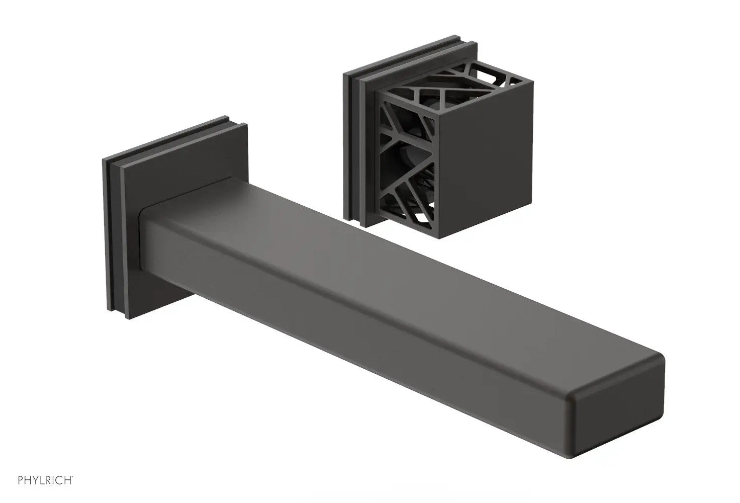 Phylrich JOLIE Single Handle Wall Lavatory Set - Square Handle "Black" Accents by Phylrich