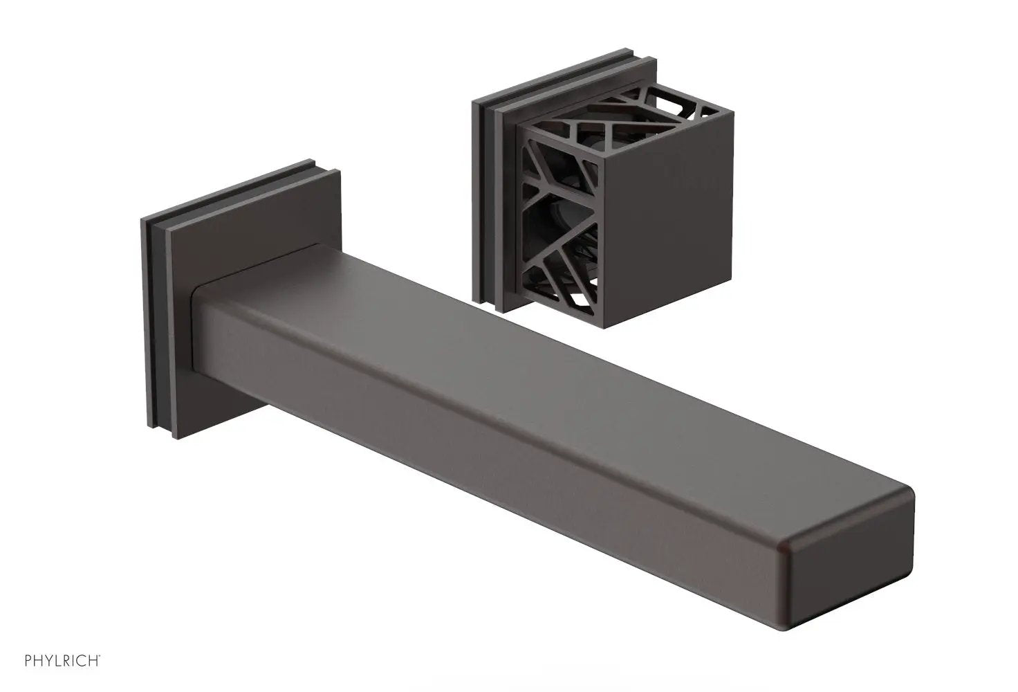 Phylrich JOLIE Single Handle Wall Lavatory Set - Square Handle "Black" Accents by Phylrich