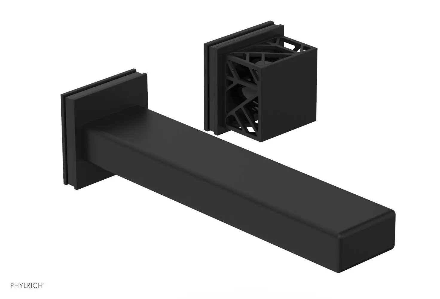 Phylrich JOLIE Single Handle Wall Lavatory Set - Square Handle "Black" Accents by Phylrich