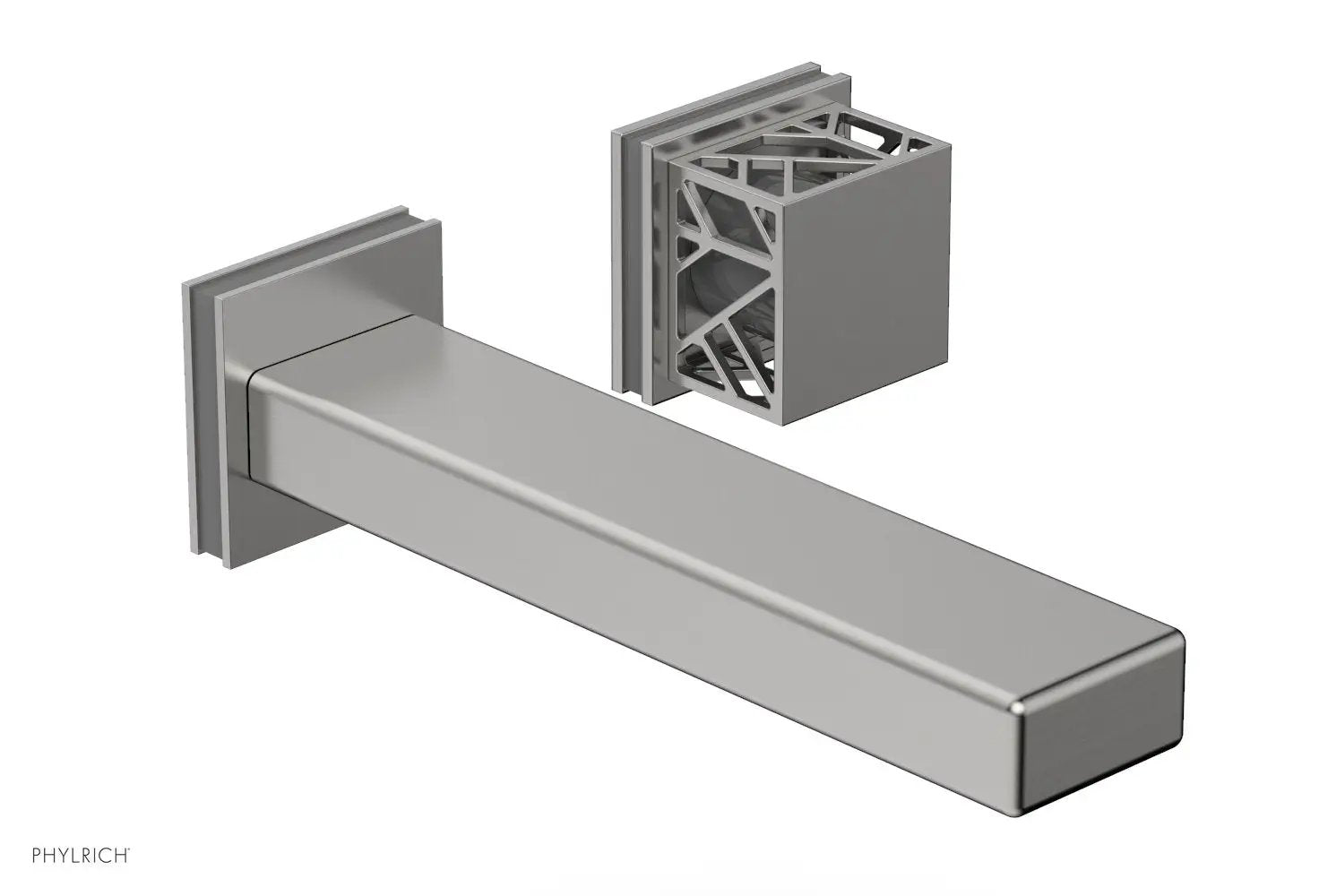 Phylrich JOLIE Single Handle Wall Lavatory Set - Square Handle "Grey" Accents by Phylrich