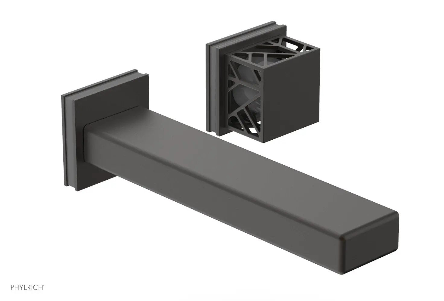 Phylrich JOLIE Single Handle Wall Lavatory Set - Square Handle "Grey" Accents by Phylrich