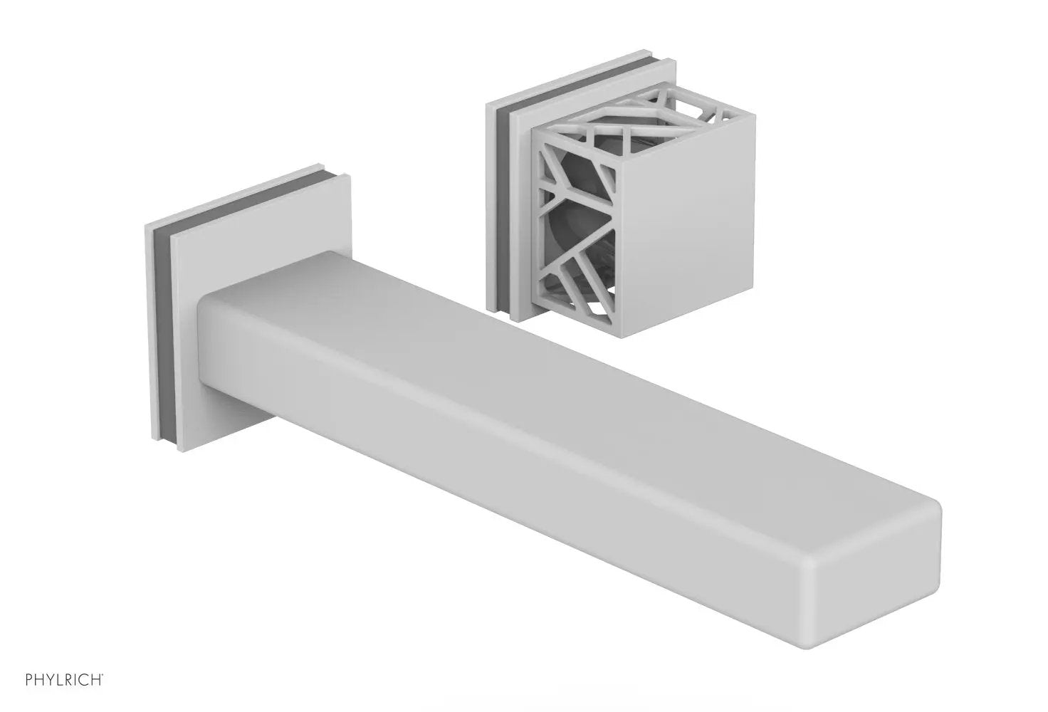 Phylrich JOLIE Single Handle Wall Lavatory Set - Square Handle "Grey" Accents by Phylrich