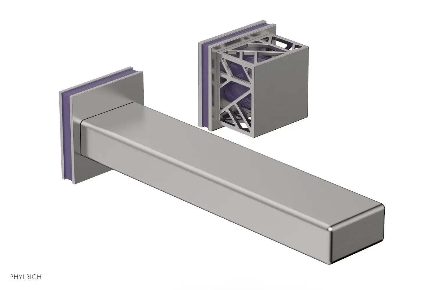 Phylrich JOLIE Single Handle Wall Lavatory Set - Square Handle "Purple" Accents by Phylrich