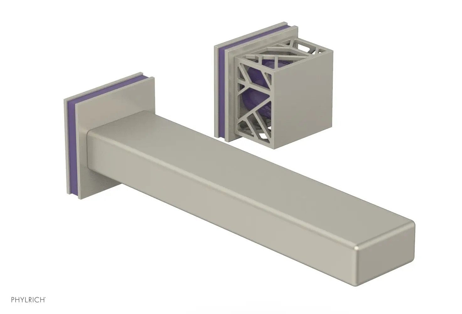 Phylrich JOLIE Single Handle Wall Lavatory Set - Square Handle "Purple" Accents by Phylrich