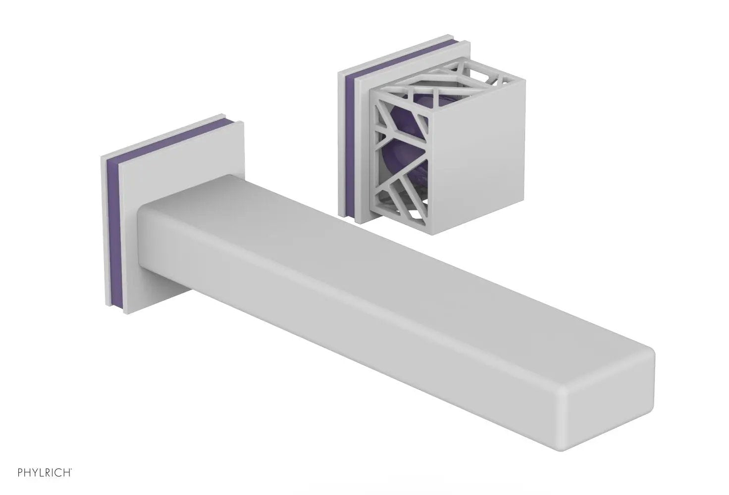 Phylrich JOLIE Single Handle Wall Lavatory Set - Square Handle "Purple" Accents by Phylrich