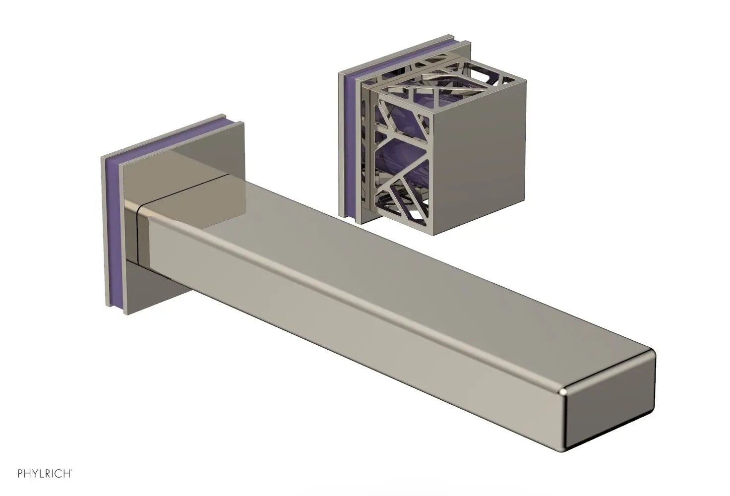 Phylrich JOLIE Single Handle Wall Lavatory Set - Square Handle "Purple" Accents by Phylrich