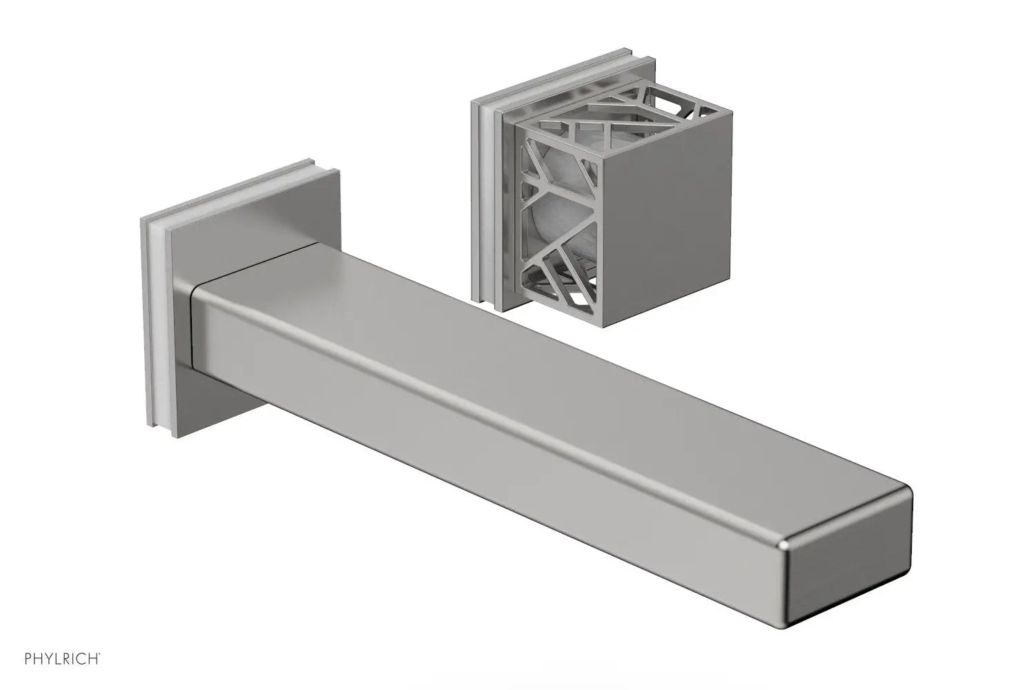 Phylrich JOLIE Single Handle Wall Lavatory Set - Square Handle "White" Accents by Phylrich