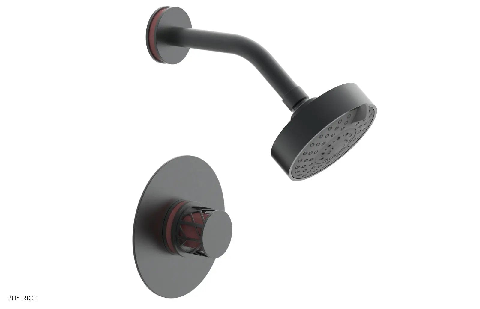 Phylrich JOLIE Pressure Balance Shower Set - Round Handle with "Pink" Accents by Phylrich