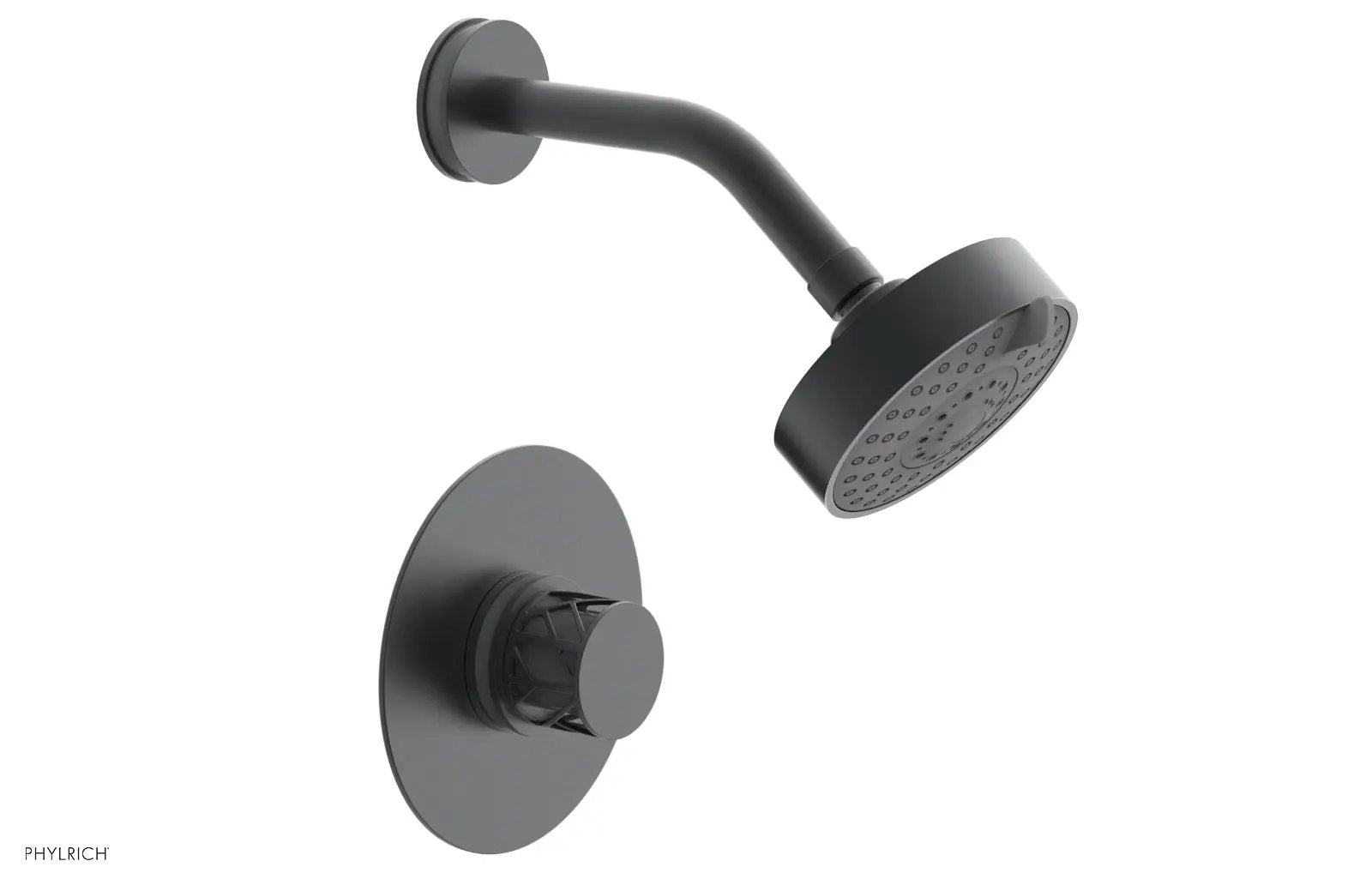 Phylrich JOLIE Pressure Balance Shower Set - Round Handle with "Grey" Accents by Phylrich