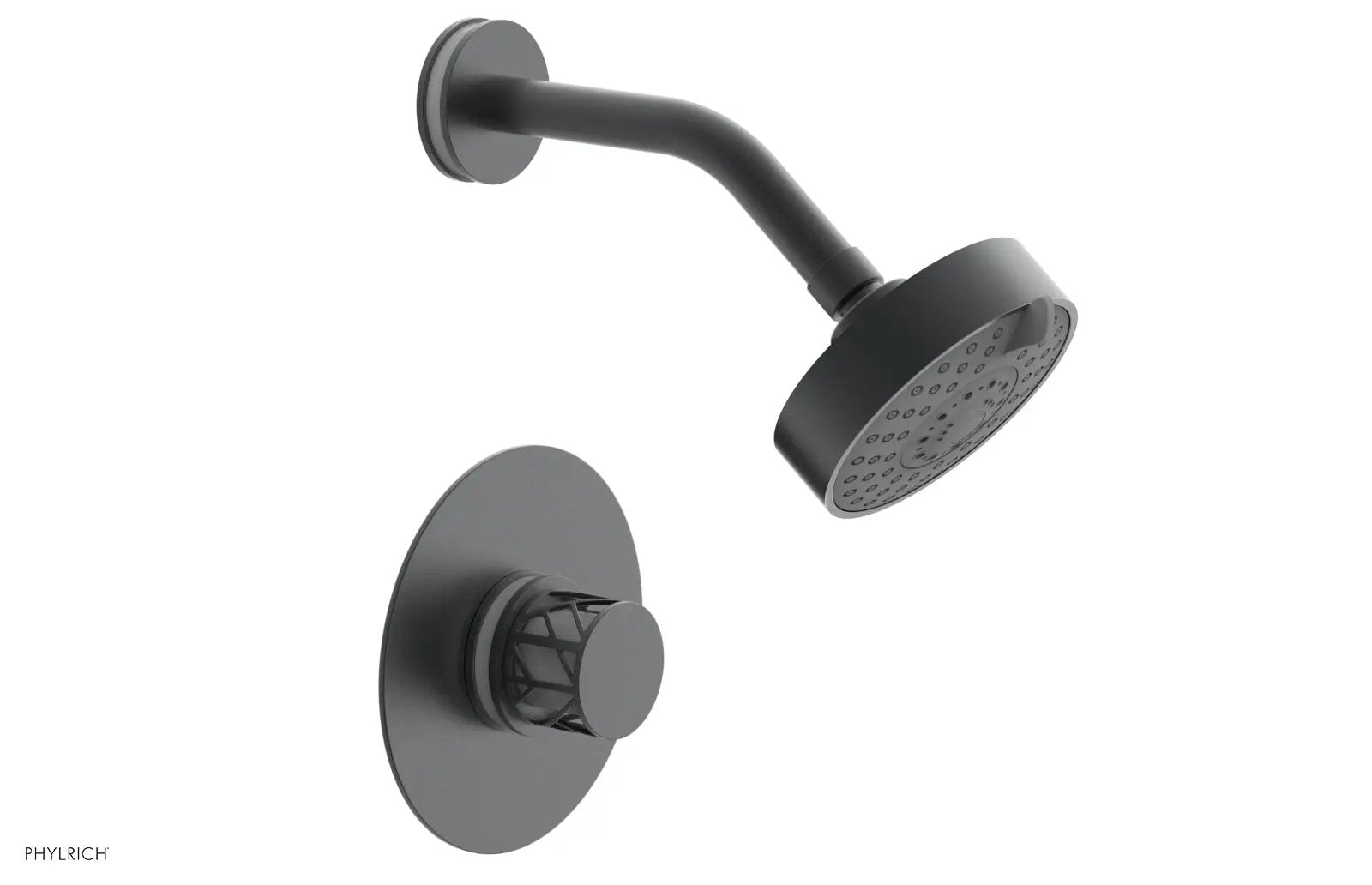 Phylrich JOLIE Pressure Balance Shower Set - Round Handle with "White" Accents by Phylrich