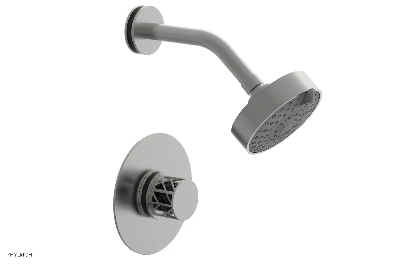 Phylrich JOLIE Pressure Balance Shower Set - Round Handle with "Black" Accents by Phylrich