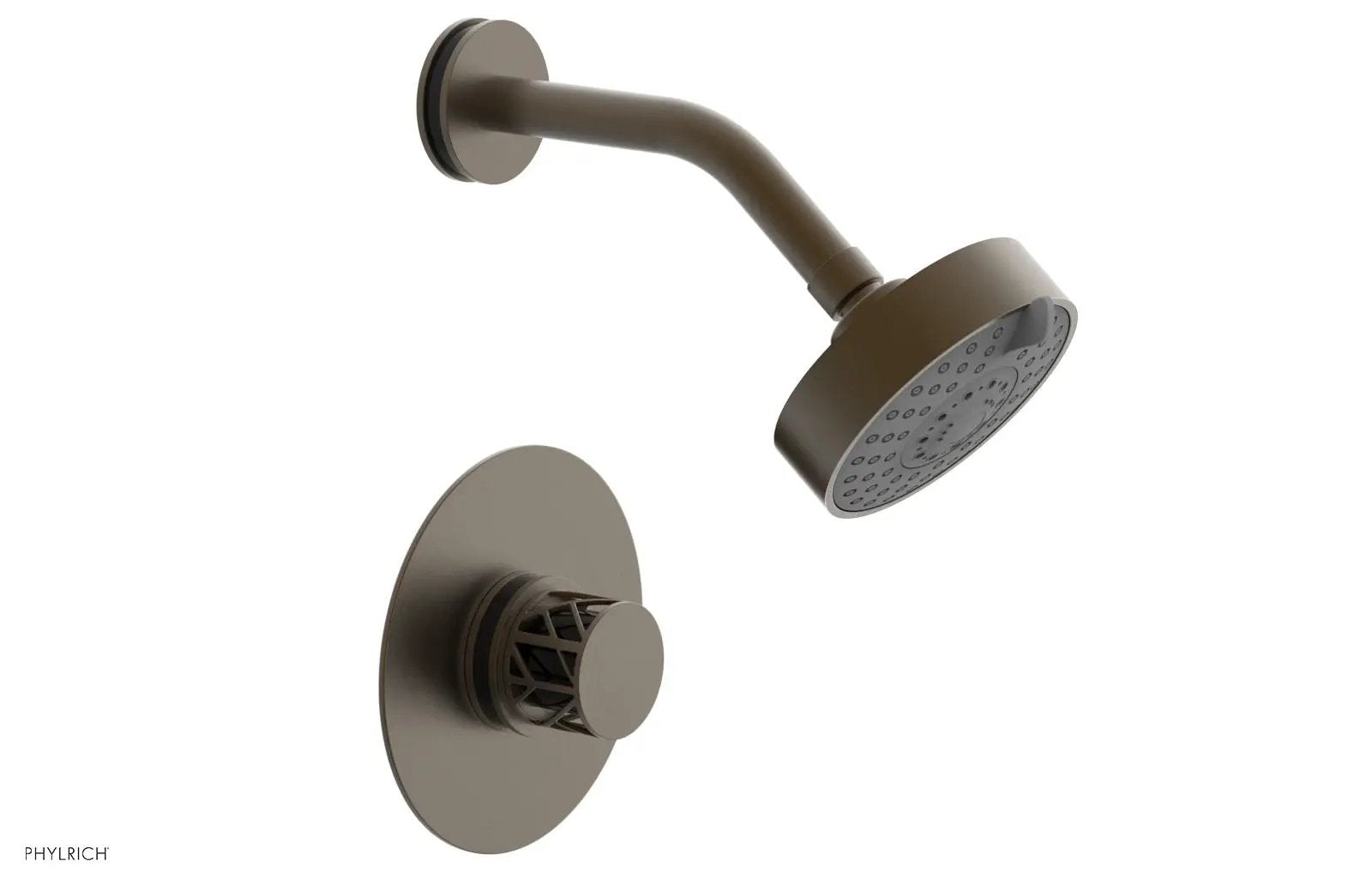 Phylrich JOLIE Pressure Balance Shower Set - Round Handle with "Black" Accents by Phylrich