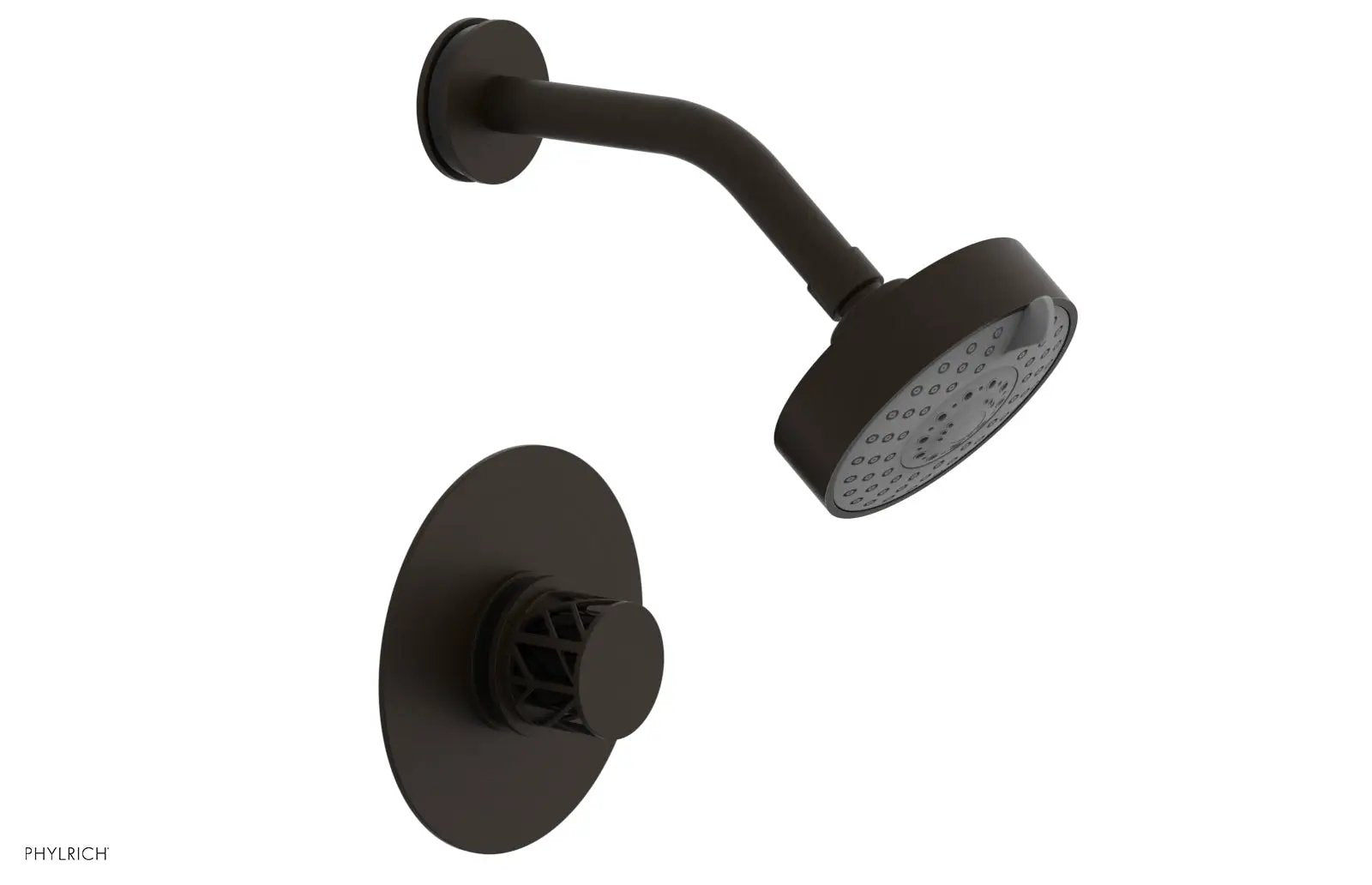Phylrich JOLIE Pressure Balance Shower Set - Round Handle with "Black" Accents by Phylrich