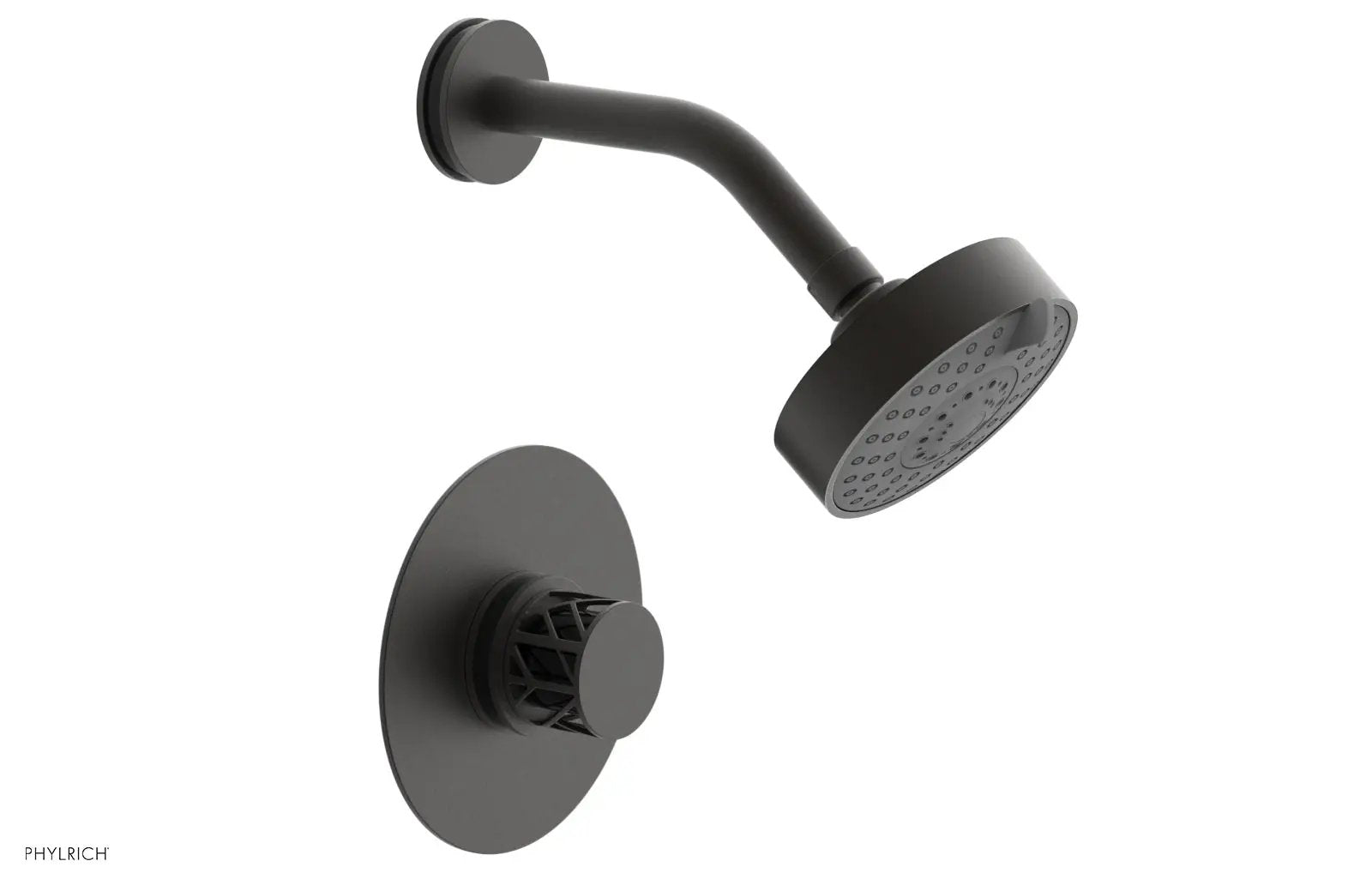 Phylrich JOLIE Pressure Balance Shower Set - Round Handle with "Black" Accents by Phylrich