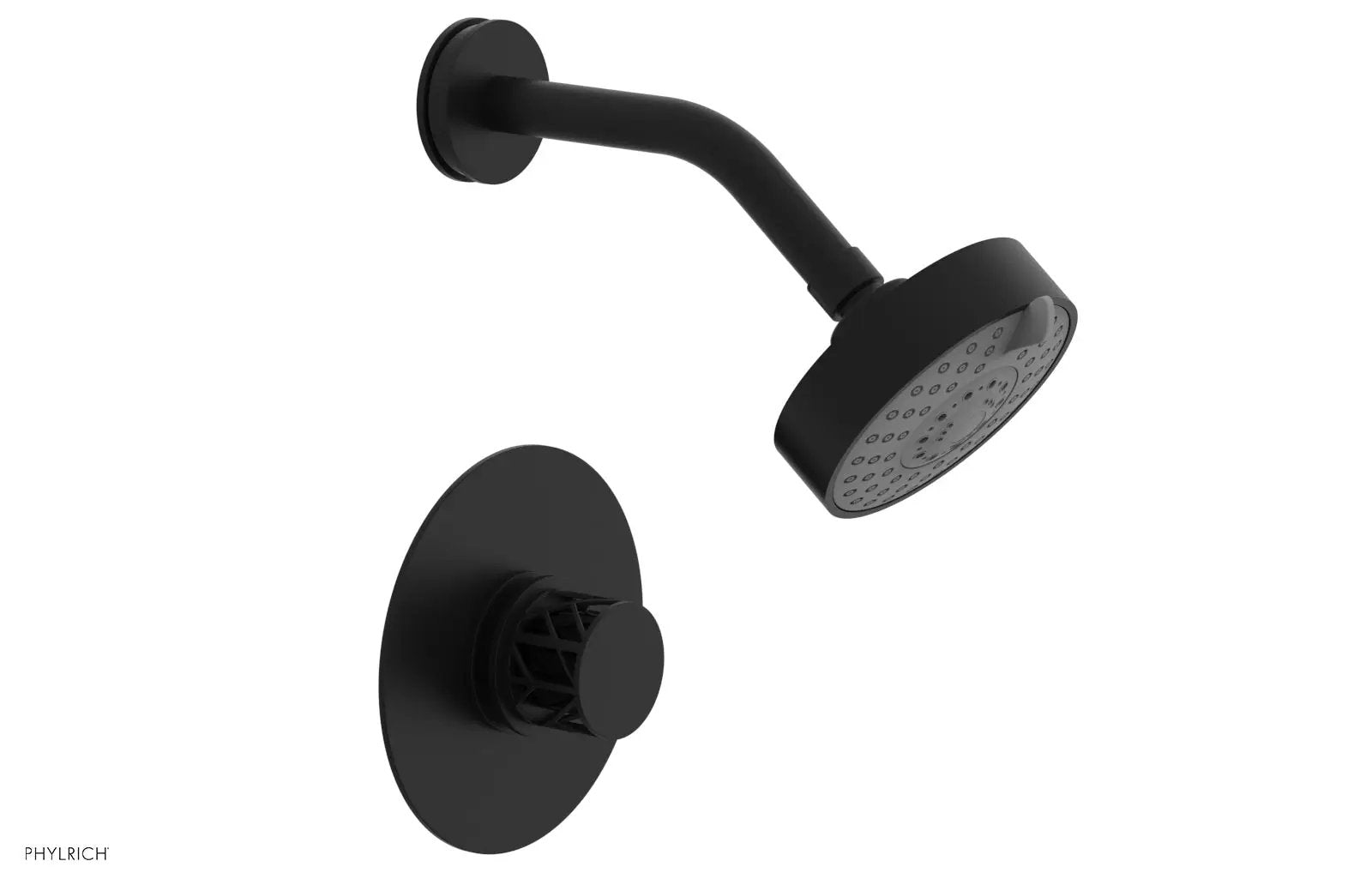 Phylrich JOLIE Pressure Balance Shower Set - Round Handle with "Black" Accents by Phylrich