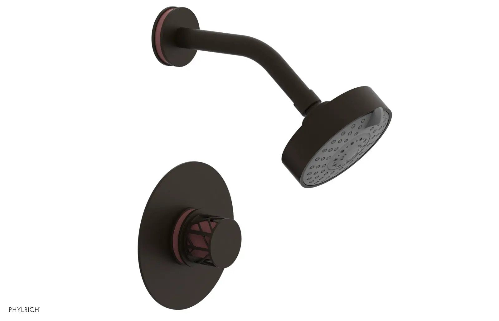Phylrich JOLIE Pressure Balance Shower Set - Round Handle with "Pink" Accents by Phylrich